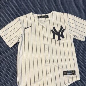 Nike Kids White and Black Pinstripe Jersey